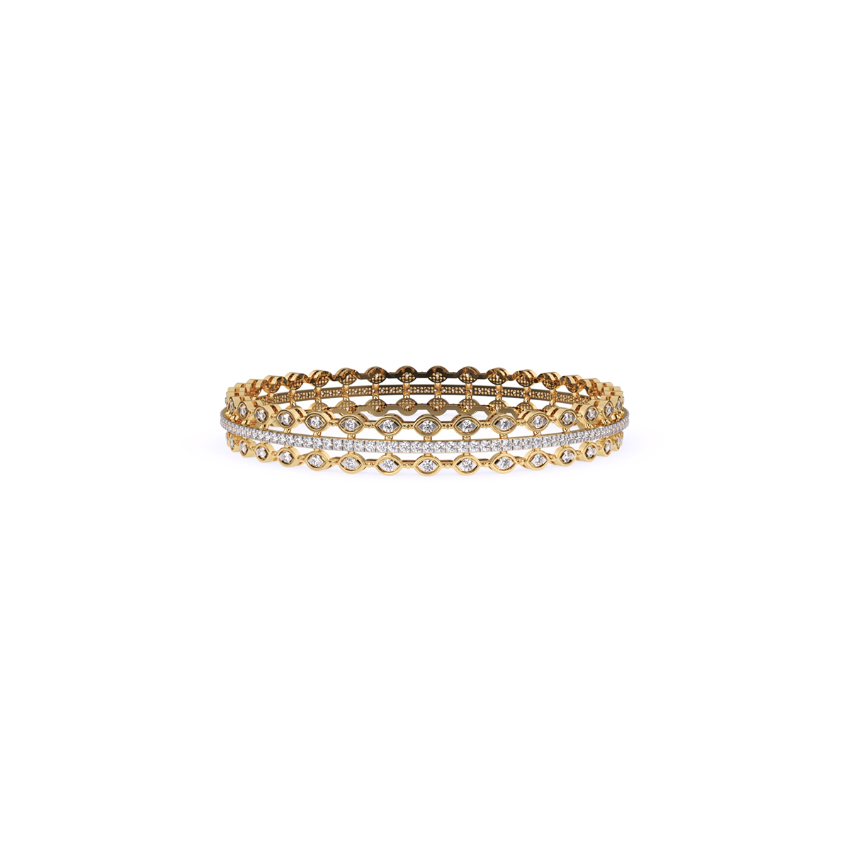 Round Brilliant Cut Lab Grown Diamond Bangle
